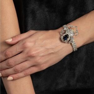 Alexis Bittar Silver Crystal Pavé Spider Cuff Bracelet